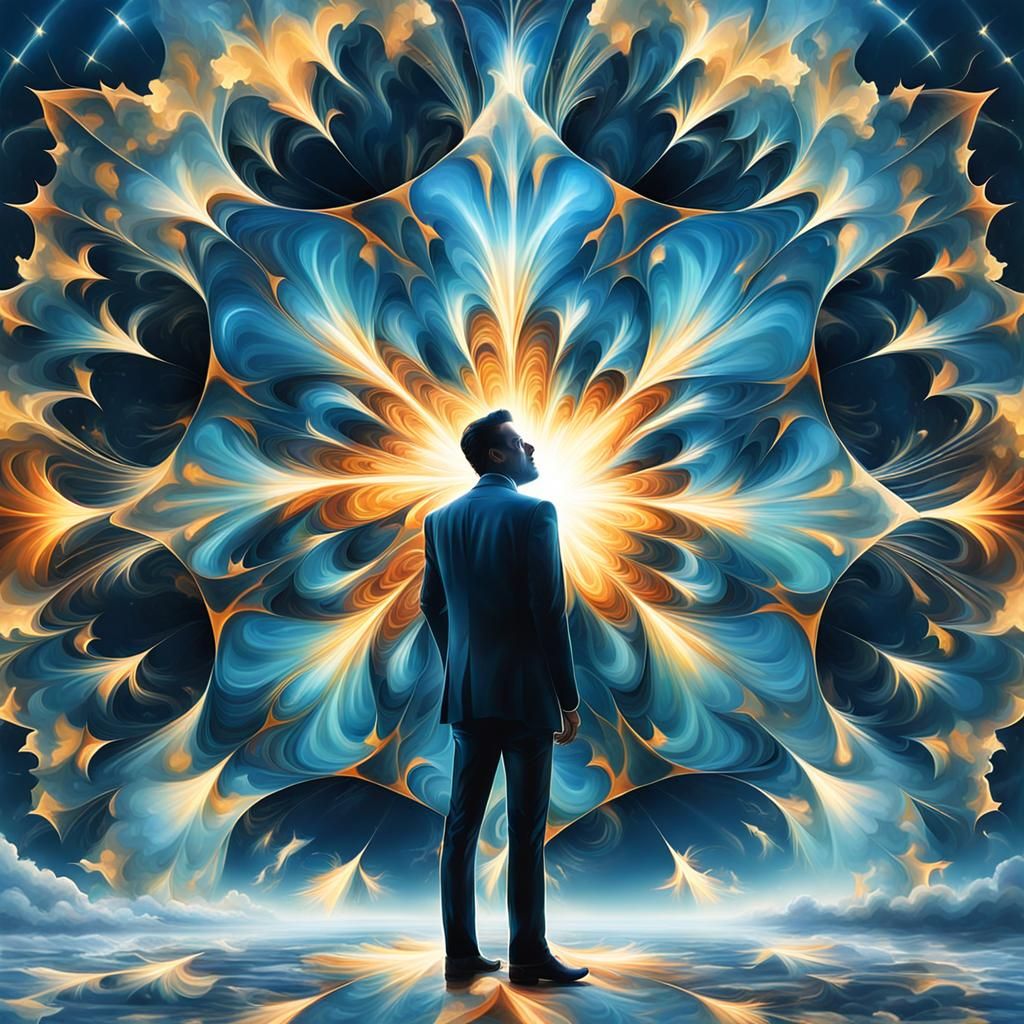 Kaleidoscopic Figure at Astonishing Celebration Evening