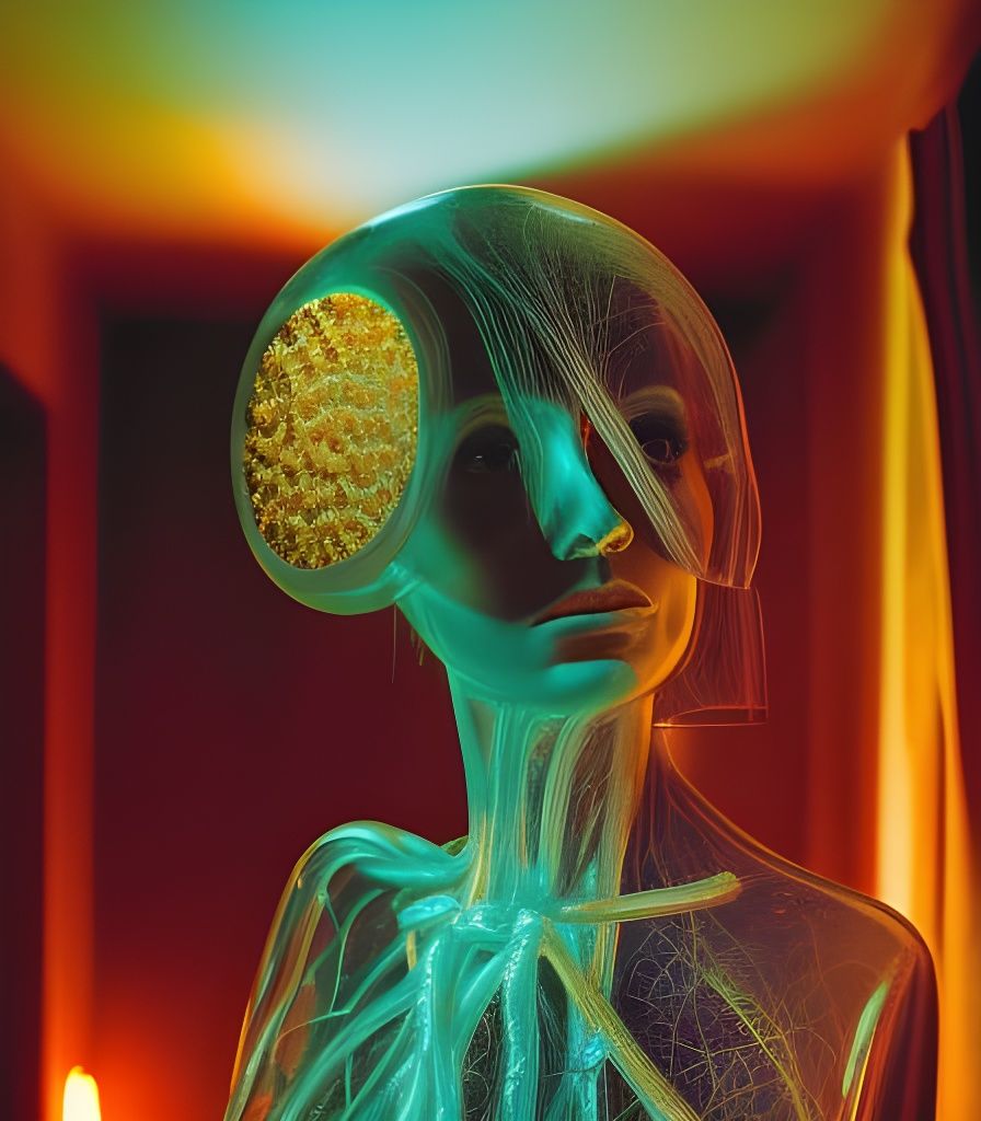 Anxiety Encased: Hyperrealistic Occult Portrait