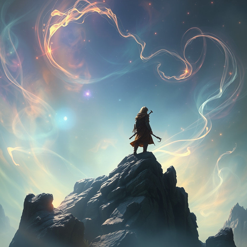 Hero in Mystical Realm, Fantasy Concept Art