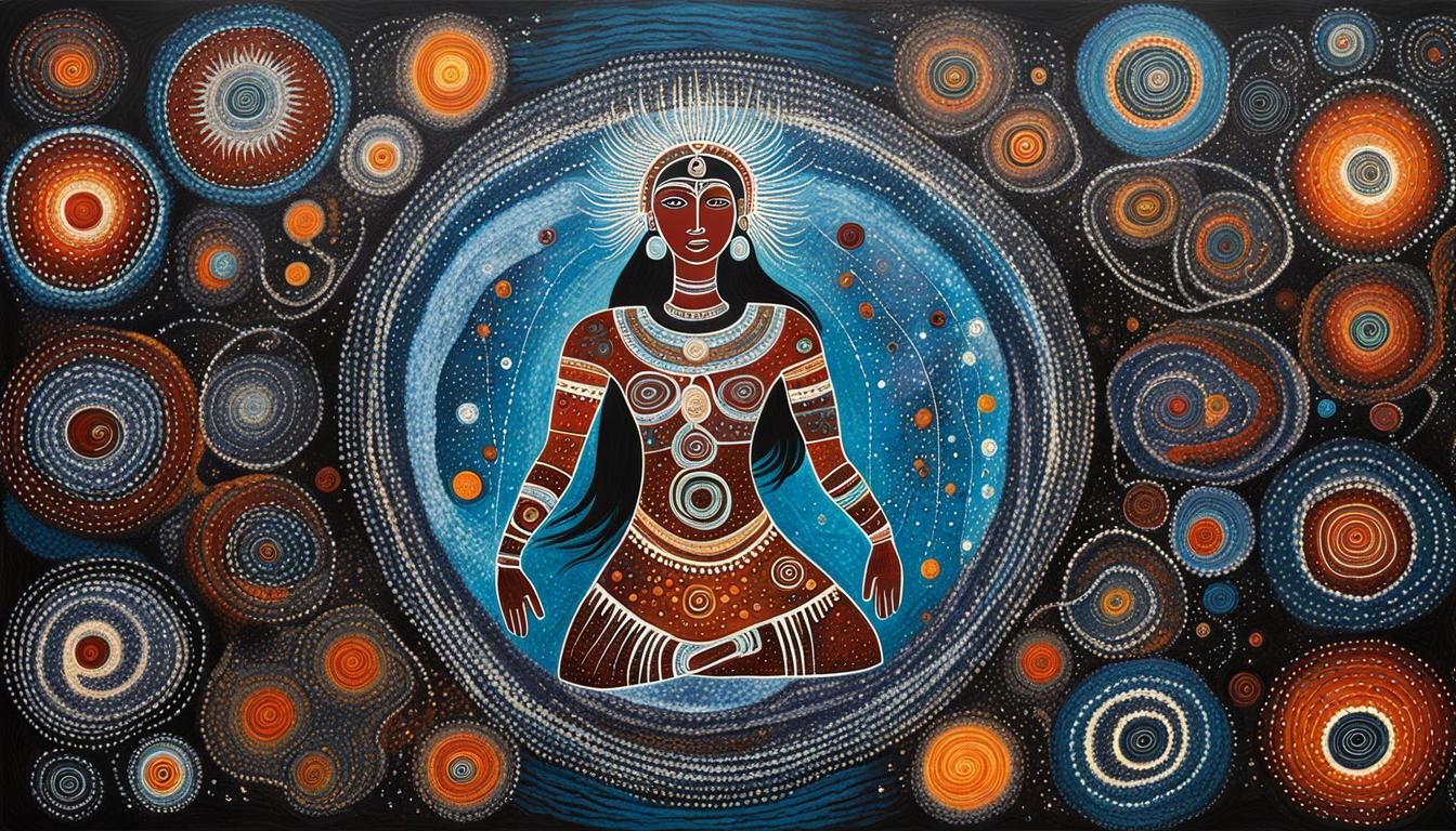 Aboriginal Rock Art Painting of Creation Goddess