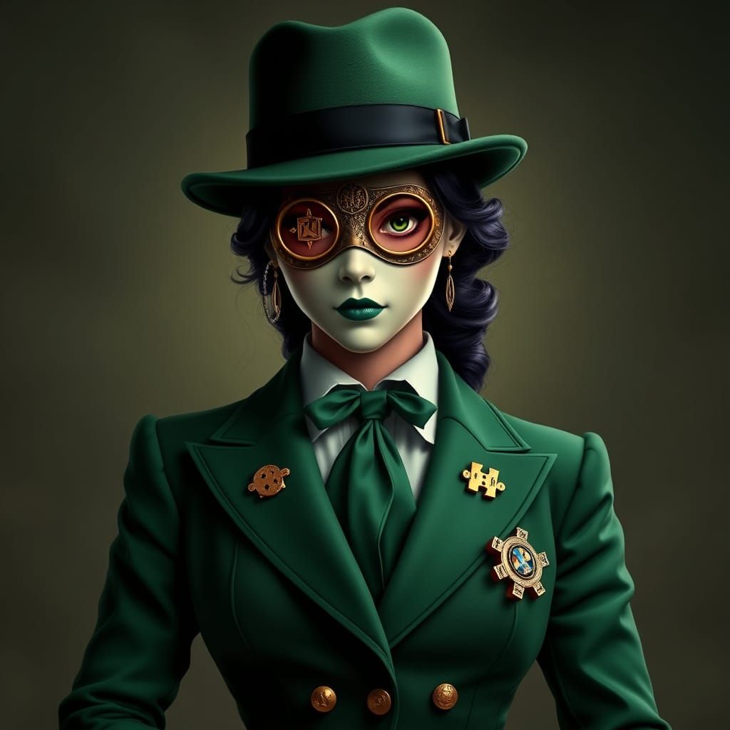 Edwina Nigma: Rule 63 Riddler in Futuristic Style