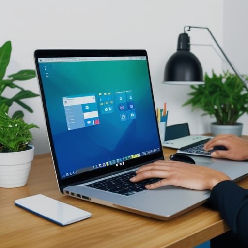 Vibrant Digital Art of Home Office Entrepreneur