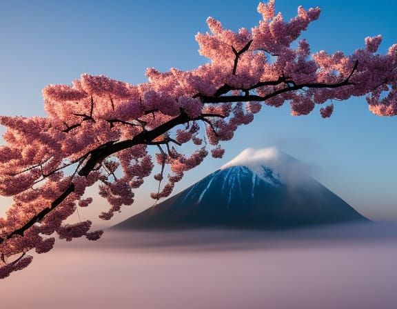 Mount Fuji Rising: Ansel Adams Style Landscape