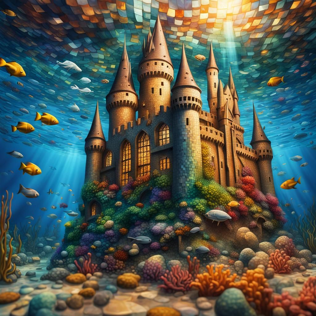 Hogwarts Castle Underwater Mosaic