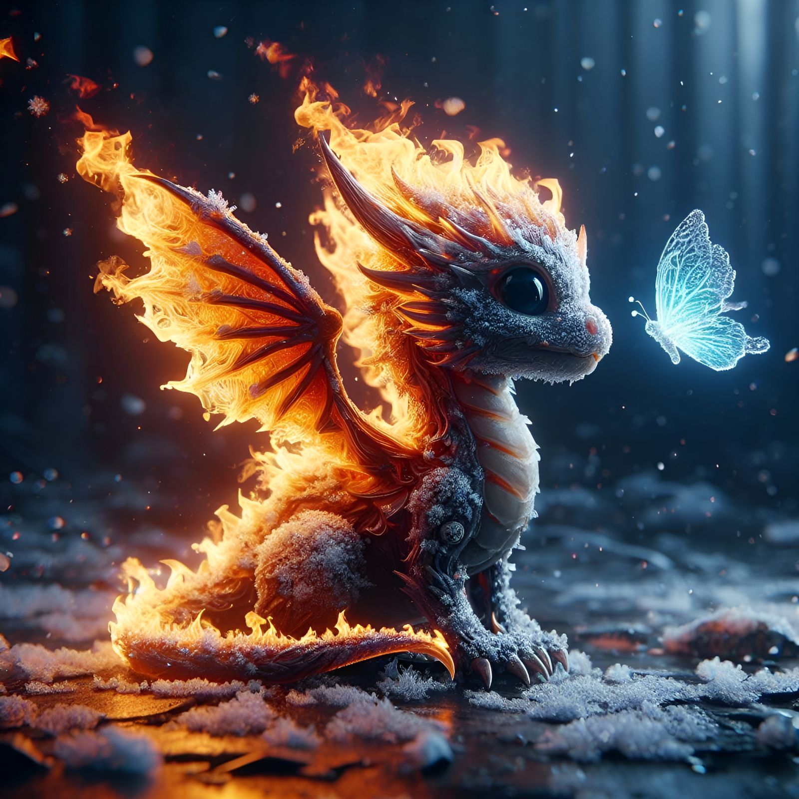 Fire Dragon & Icy Butterfly