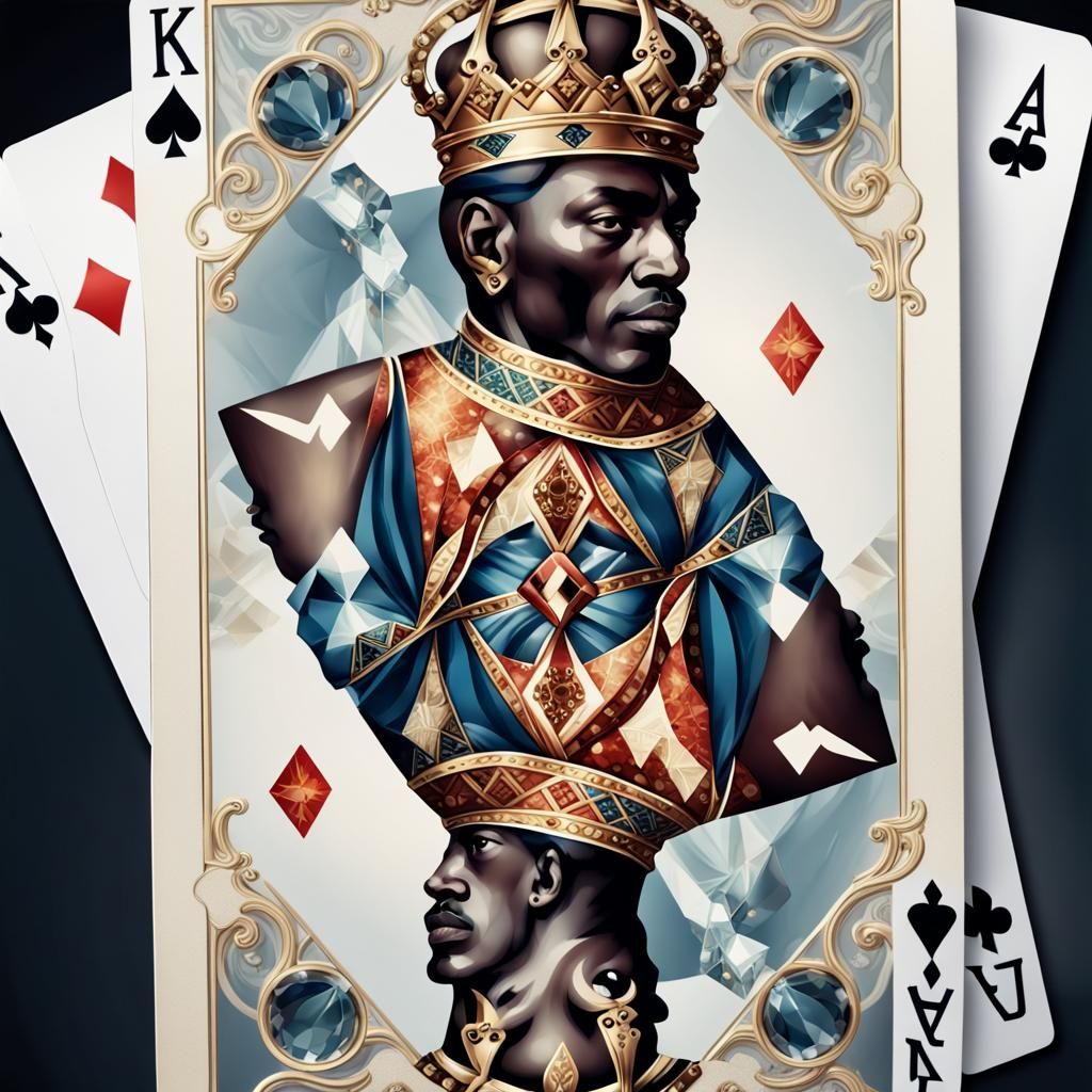 Elegant Double Exposure King of Diamonds Card