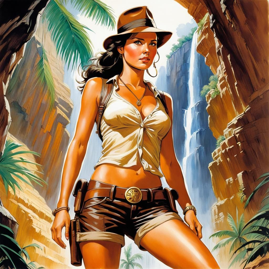 Indiana Jones Stealing Idol Portrait, Splash Art