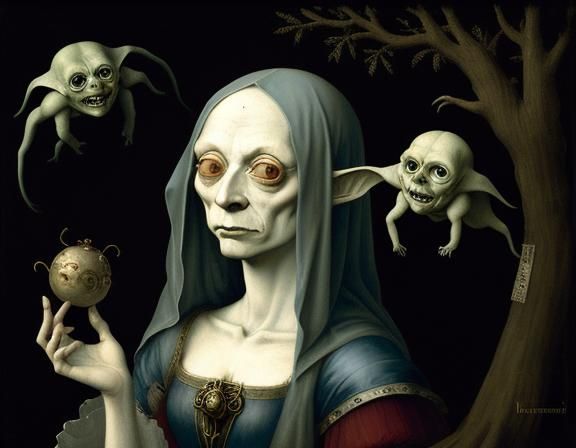 Ghostly Girl with Gifts, Inspired by Bosch