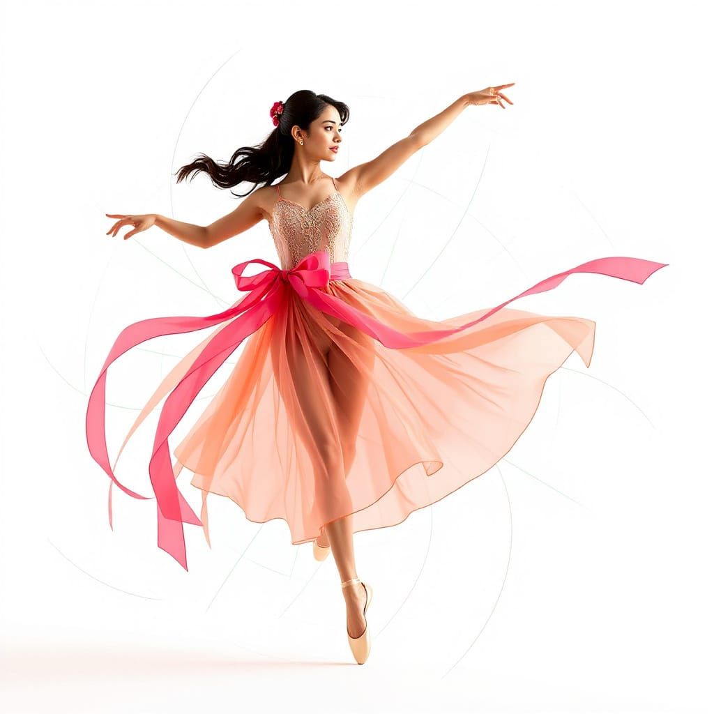 Elegant South Asian Ballerina Embodies Chaotic Lorenz Attrac...