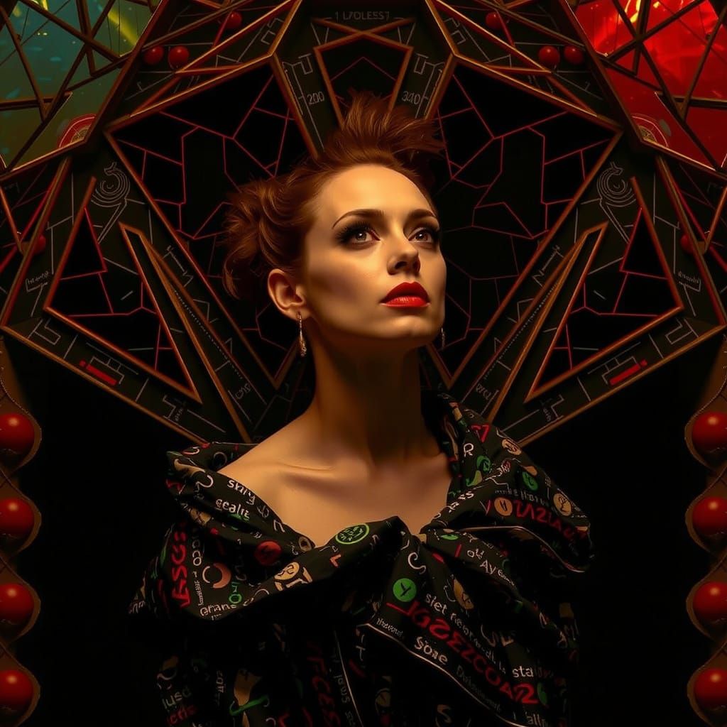 Flamboyant Figure with Trigonometric Calculations