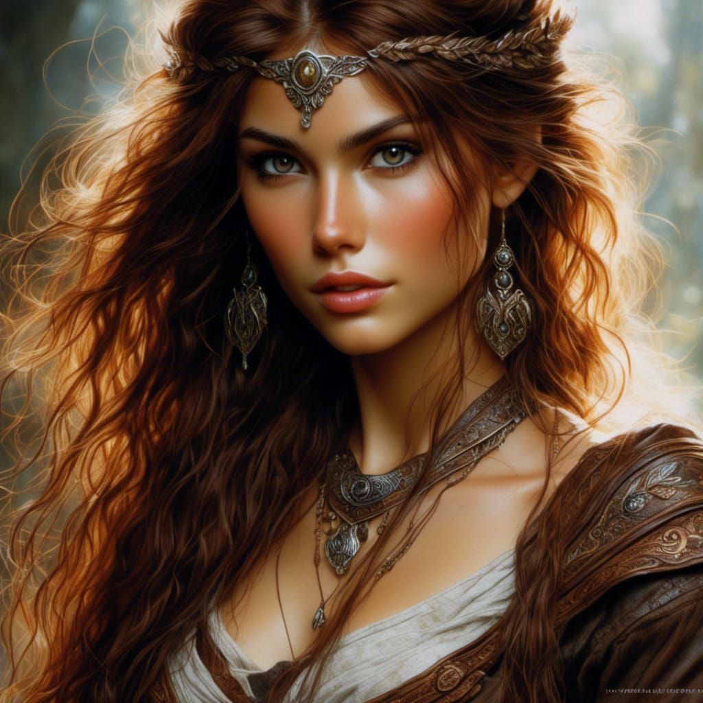 Beautiful Elf Portrait with Copper Highlights