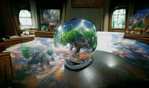 Tree in Glass Globe: Ethereal 3D Render