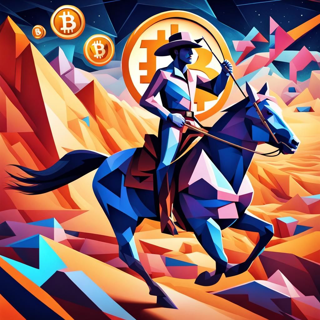 Cowboy Rides Bitcoin in Cubist Universe