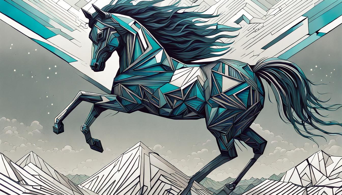 Geometric Graffuturism Art with 3D Shading