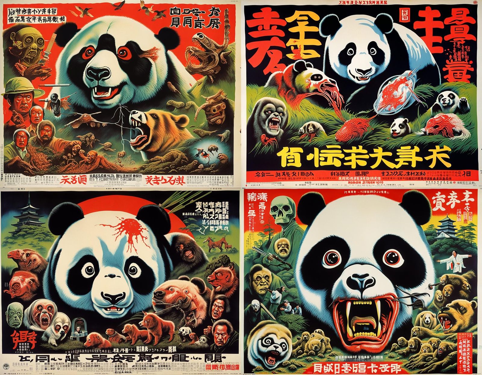 Retro Horror: Bizarre Hybrid Creature Movie Poster