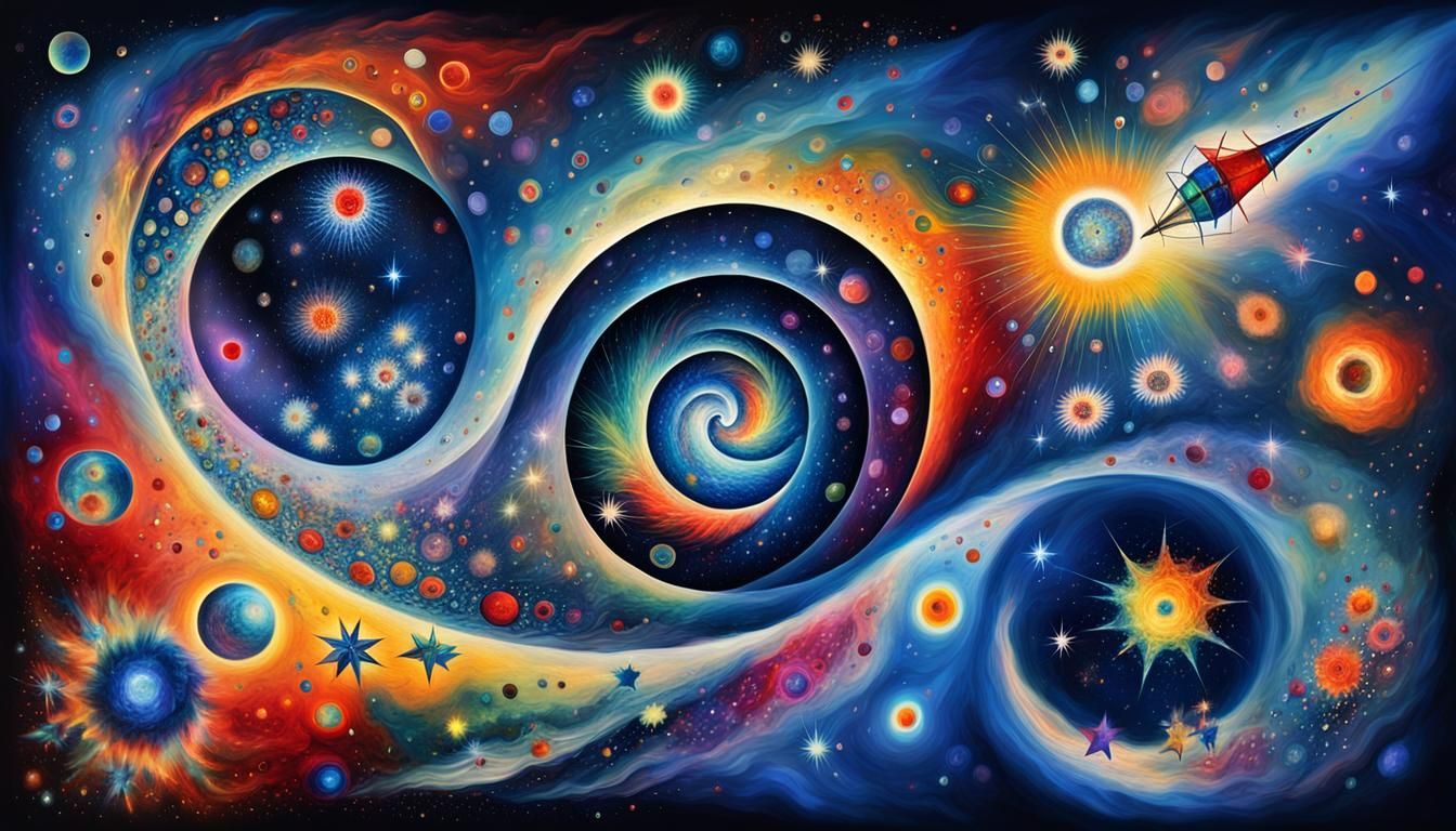 Cosmic Helixoid Vortex in Vibrant Colors