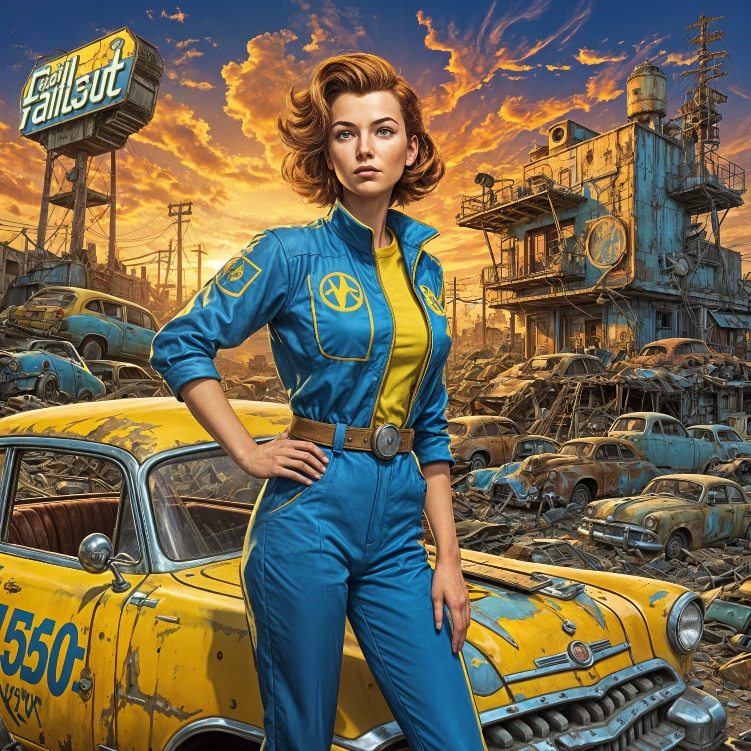 Fallout Vault Dweller in Manga Style