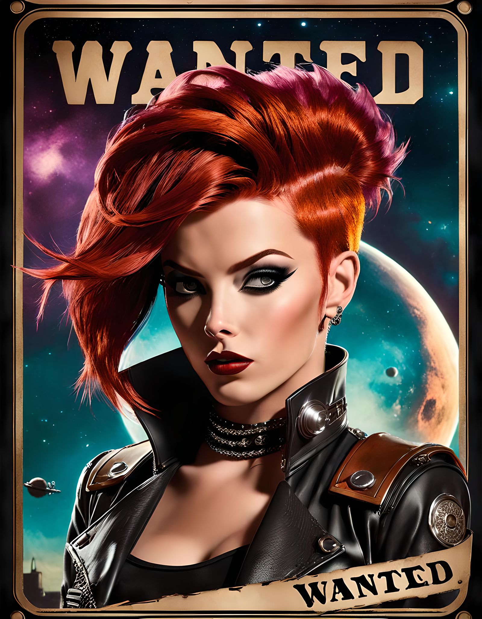 Retro-Futuristic Wanted Poster: Space Pirate