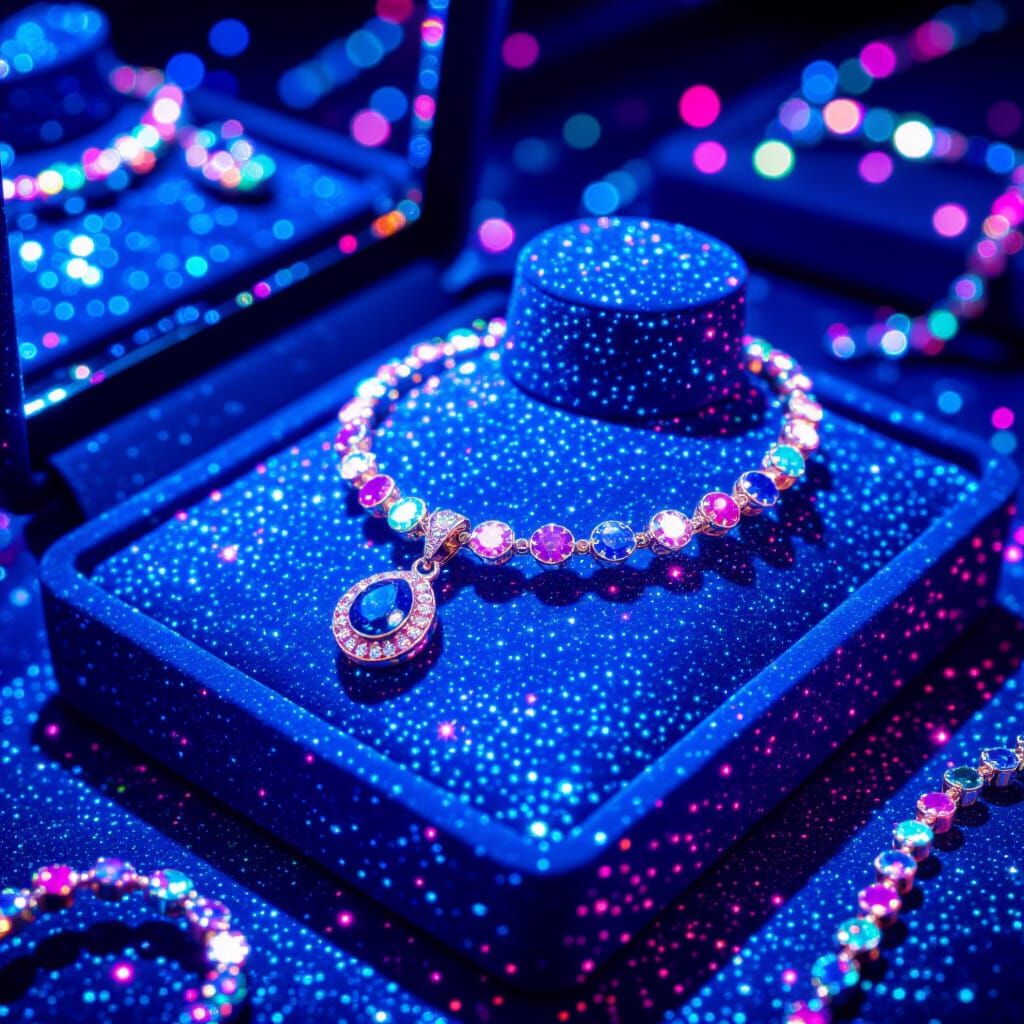 Neon Glitter Jewelry Display Case