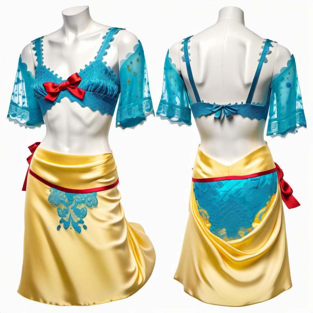 Mannequin in Yellow Silk Lingerie Portrait