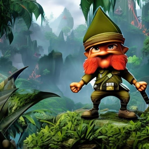 Special Forces Gnome in Jungle Environment