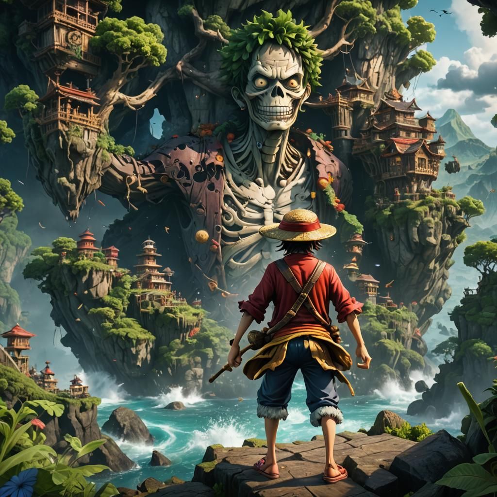 Luffy Detailed Matte Painting in Deep Color