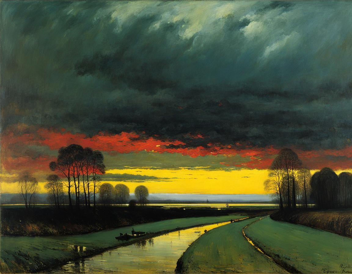 Dramatic Landscape Before the Storm