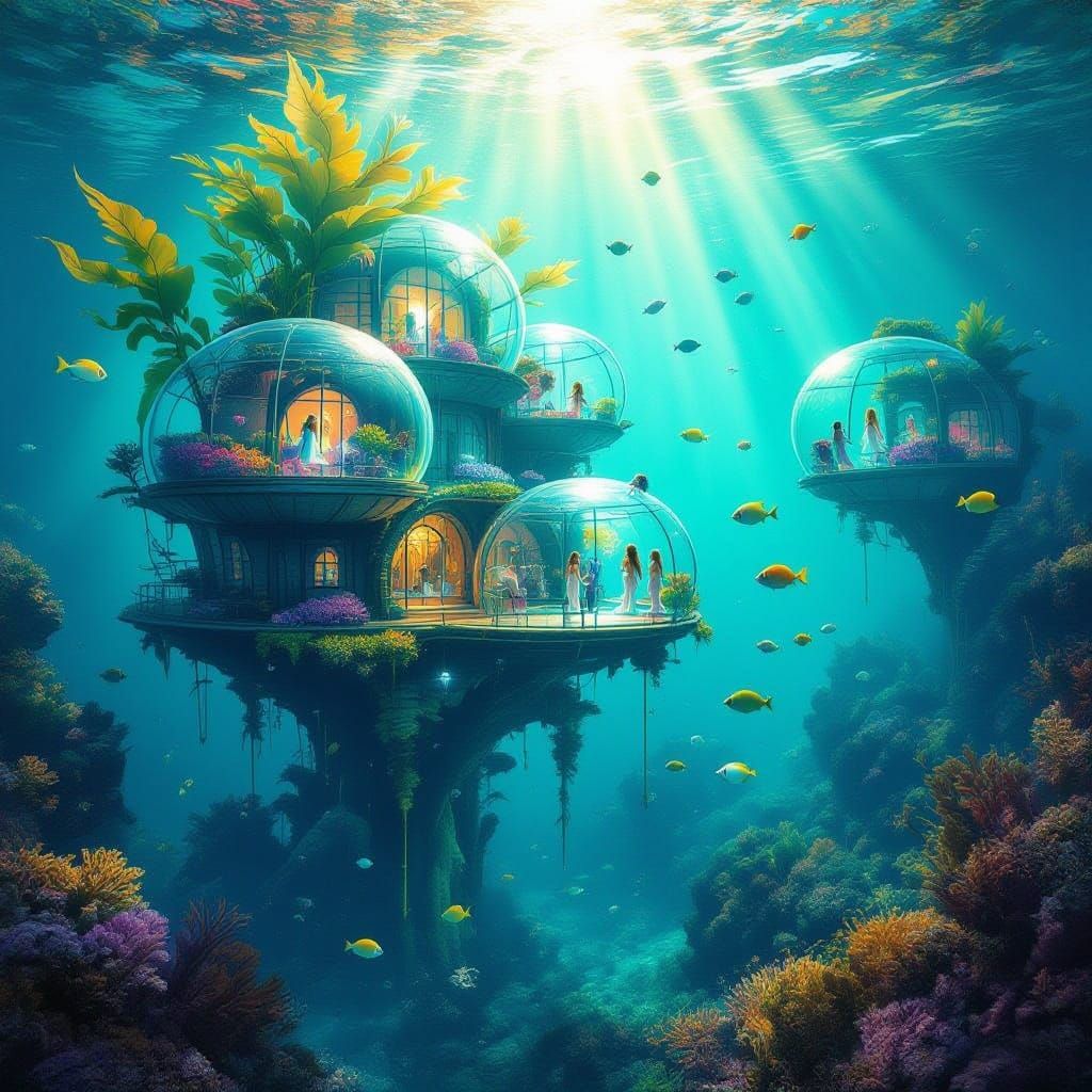 Enchanted Aquatic Abode Amidst Kelp Forest