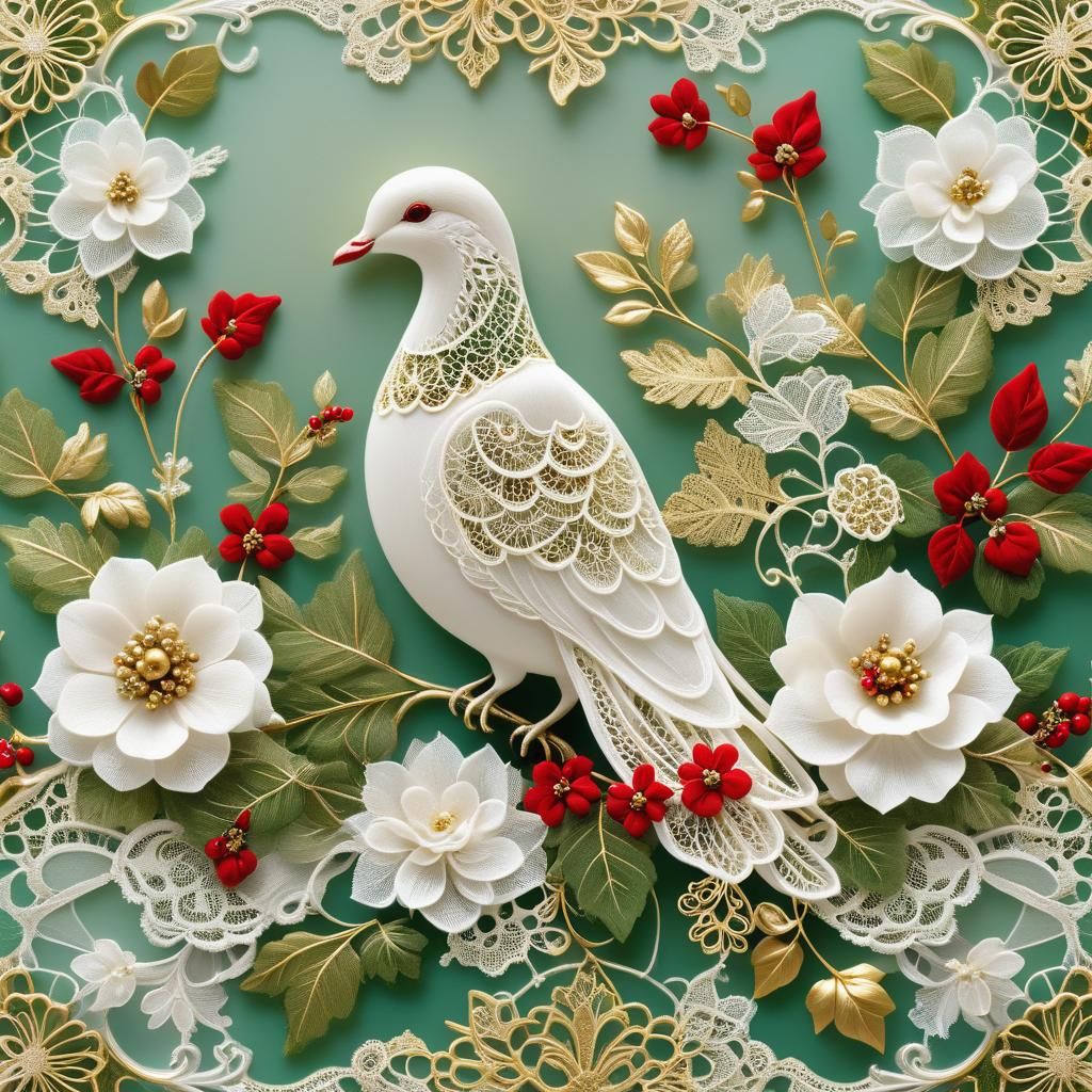 Elegant Winter Serenade in Delicate Lace and Velvet