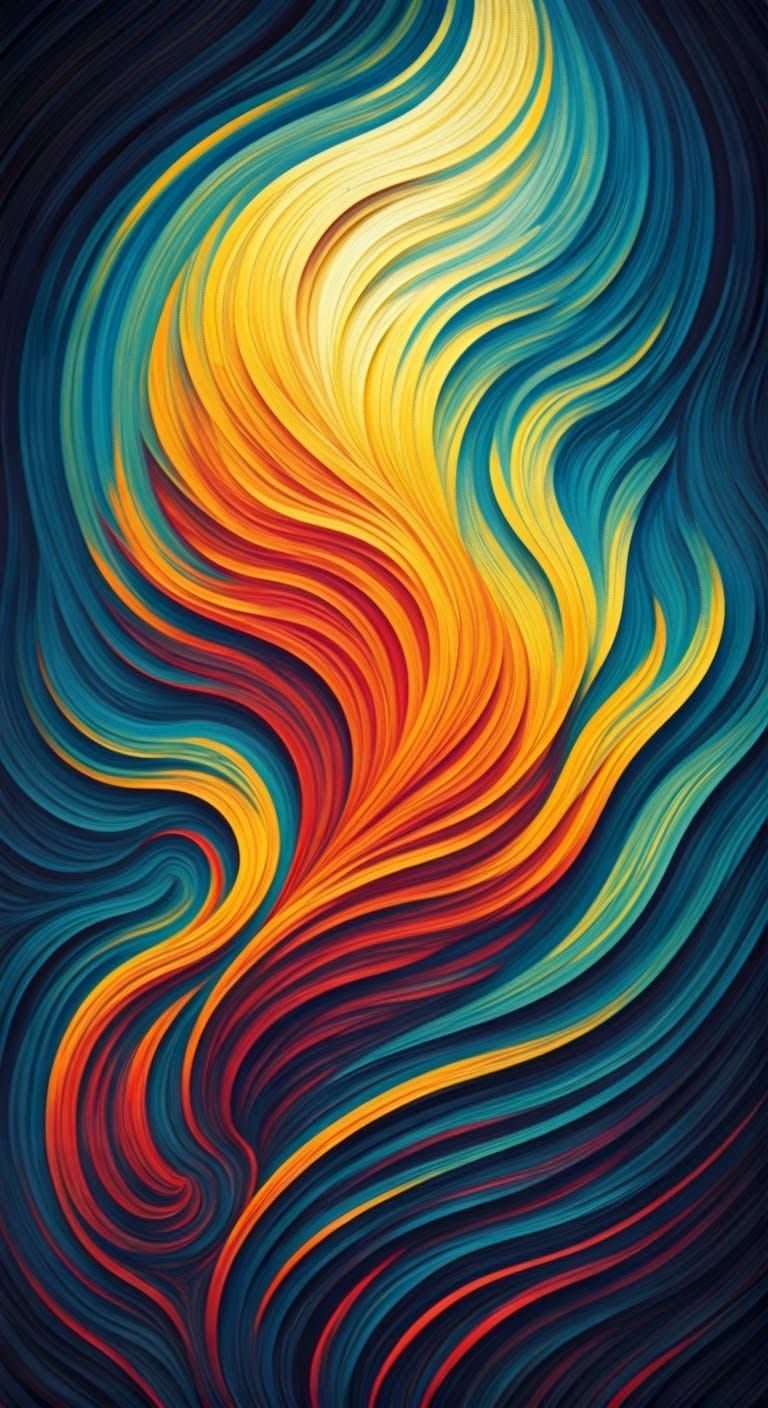 Rainbow Petals in Swirling Winds: Van Gogh Style