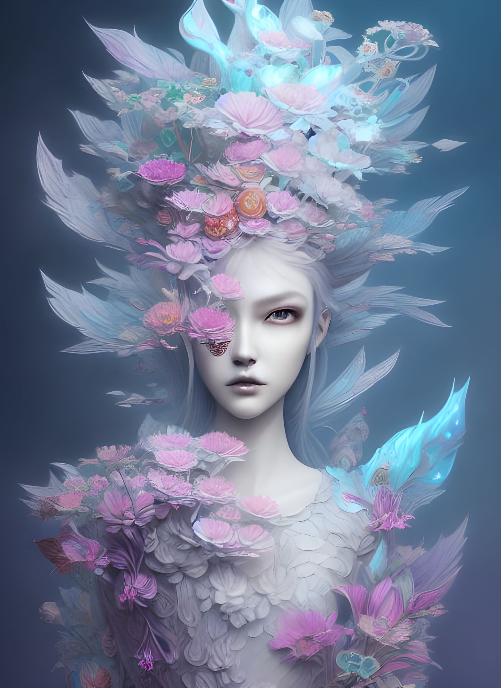 Fluid Acrylic Knight Flower in Detailed Render