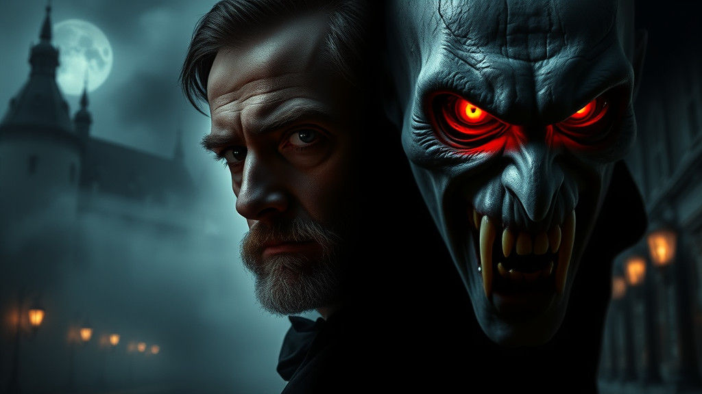 Gothic YouTube Thumbnail: Dracula vs. Stoker