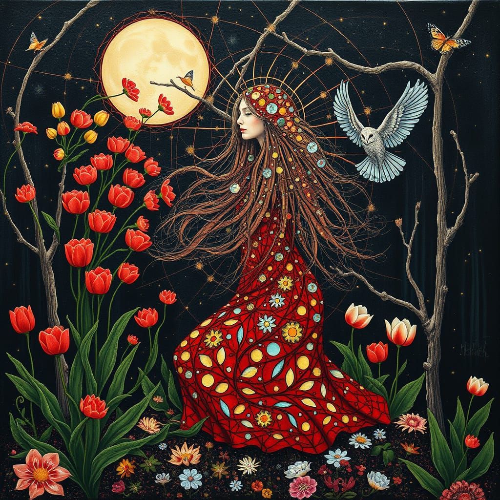 Psychedelic Sacred Geometry Utopia in Haeckel Style