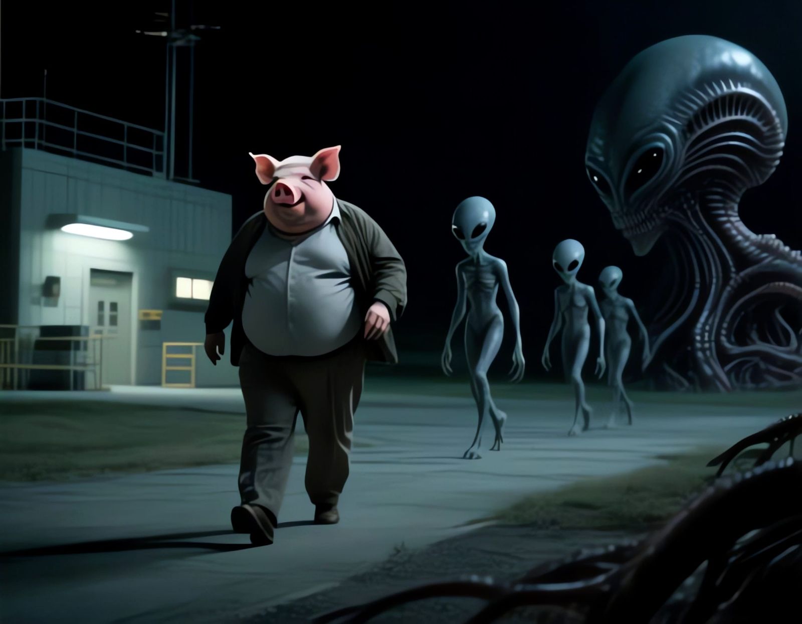 Pig-Headed Man Evades Aliens at Area 51