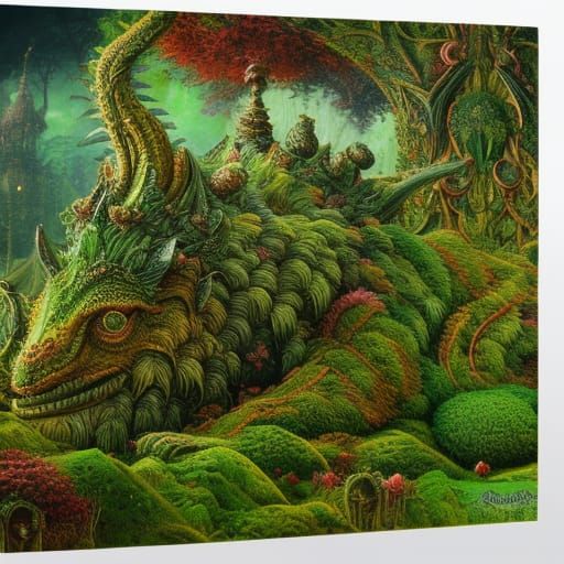 Green Regal Robot Surrounded by Cornflowers