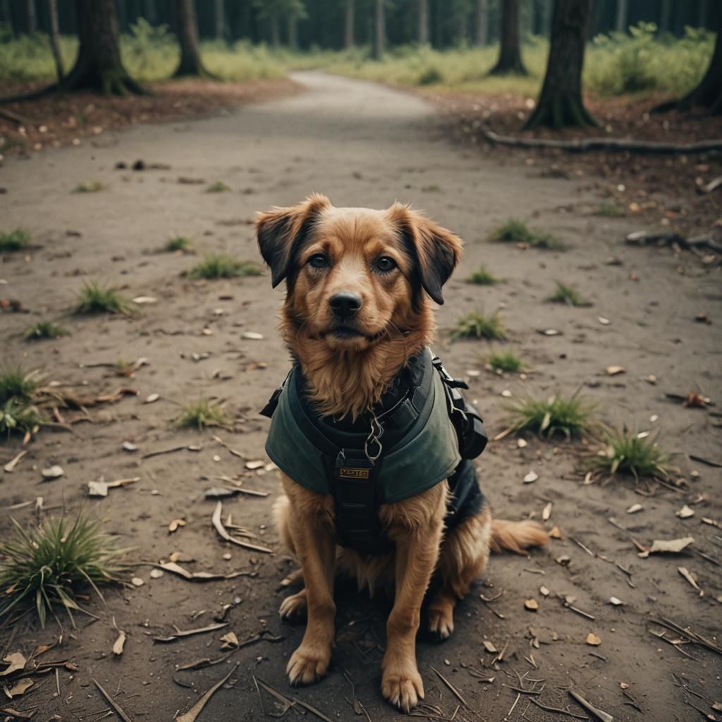 Cinematic Cute Dog Film Still