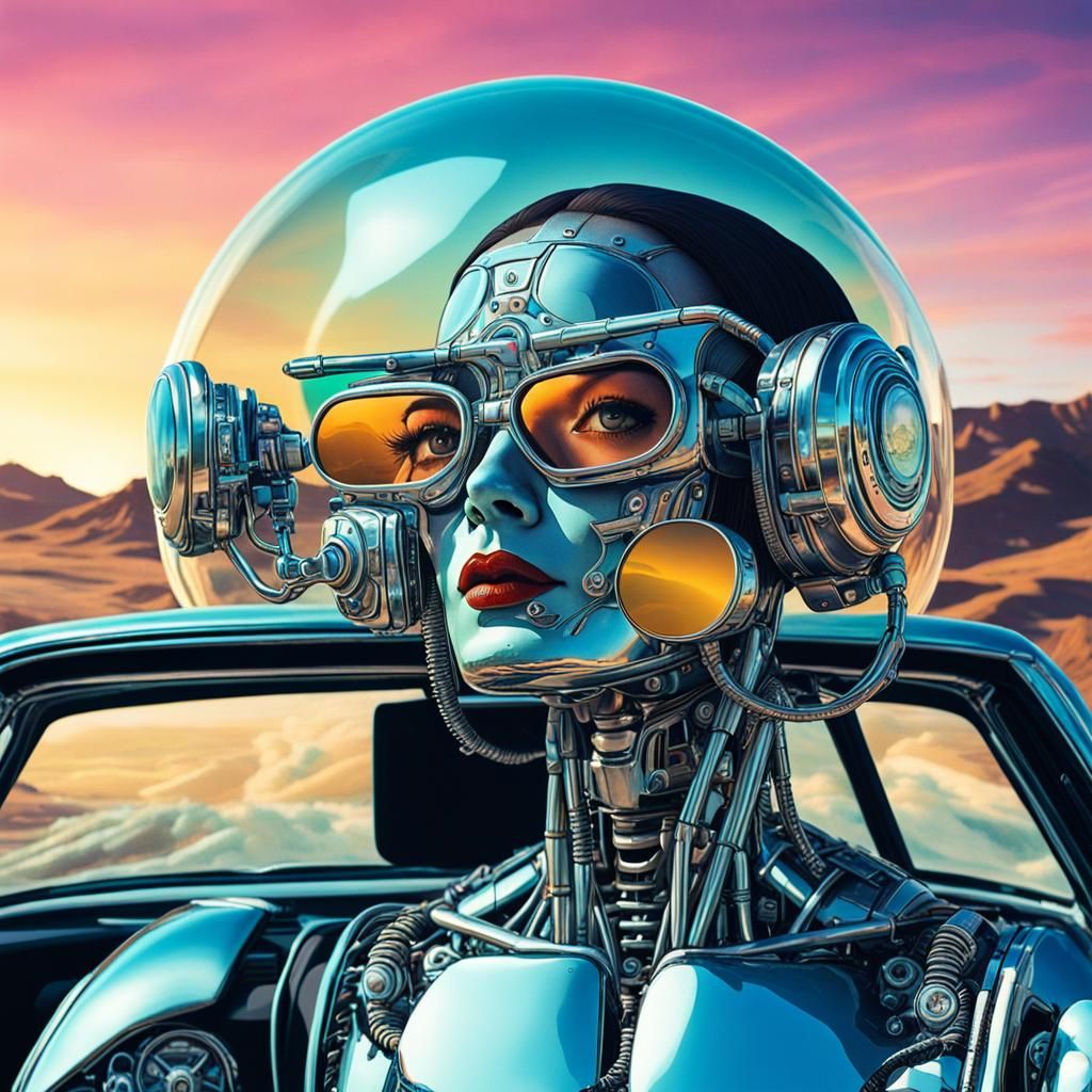 Surreal Vintage Sports Car of the Future