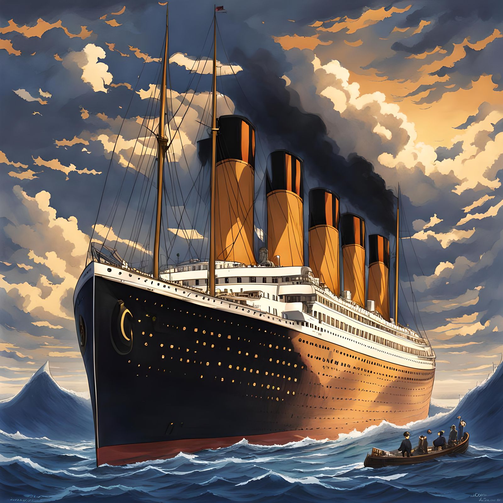 Google Titanic in Anime Style