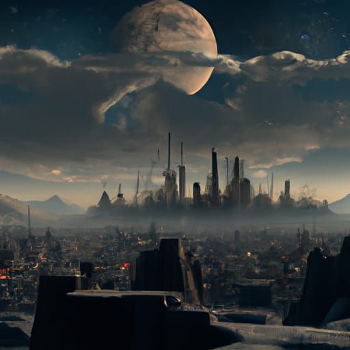 Epic Lunar City: Detailed Digital Matte Painting