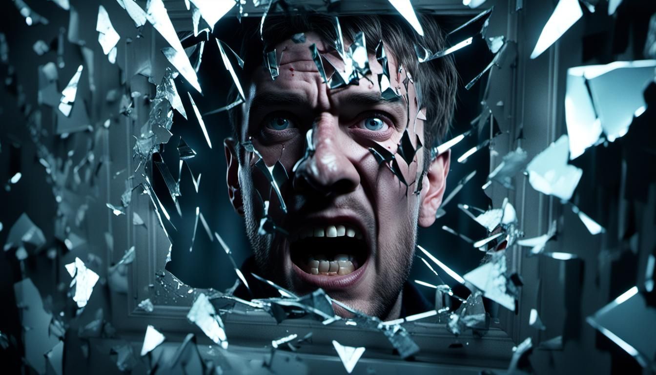 Broken Mirror Horror with Shattered Reflections