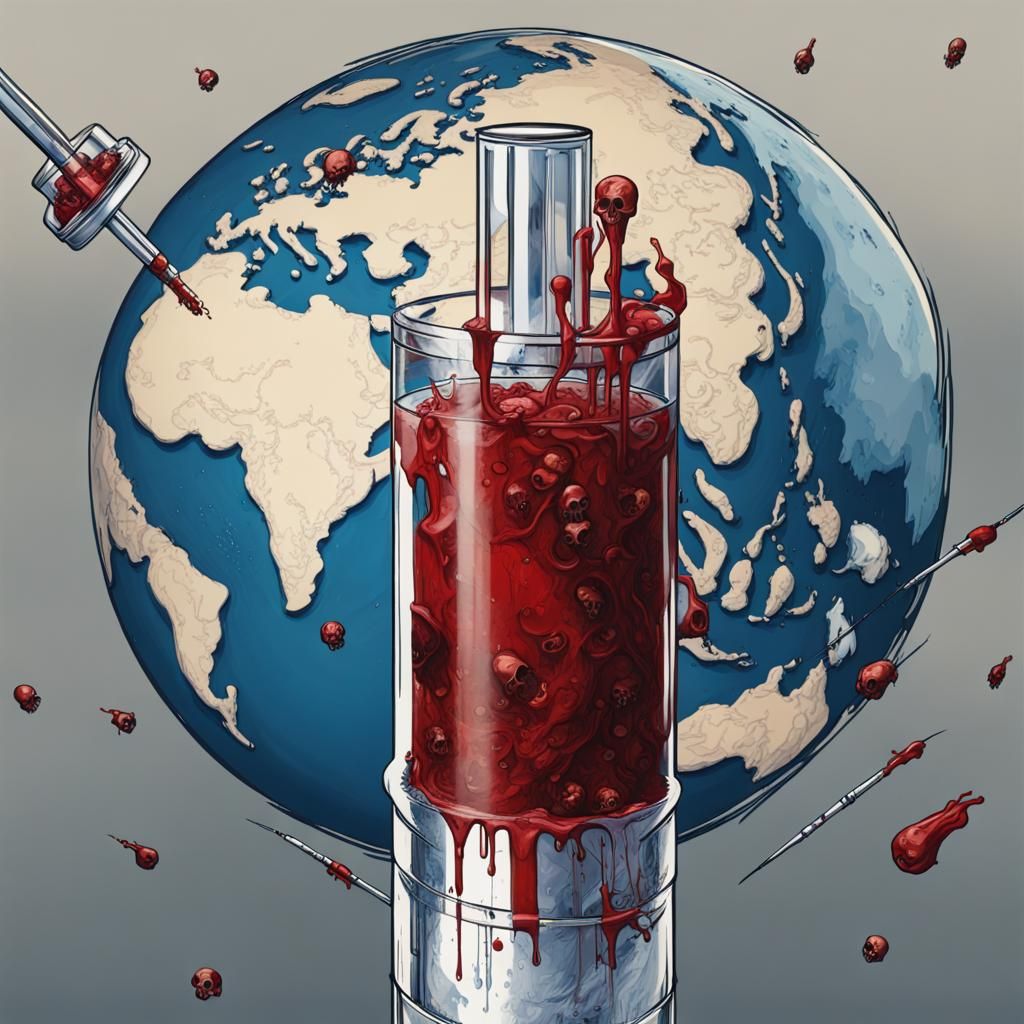 Syringe with Skulls: Pre-Raphaelite Vision of Earth's End