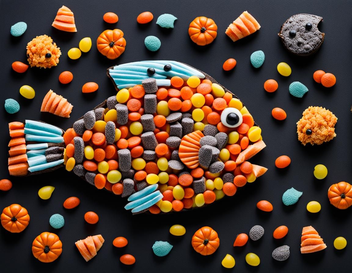 Halloween Candy Fish: A Sweet Sculpture