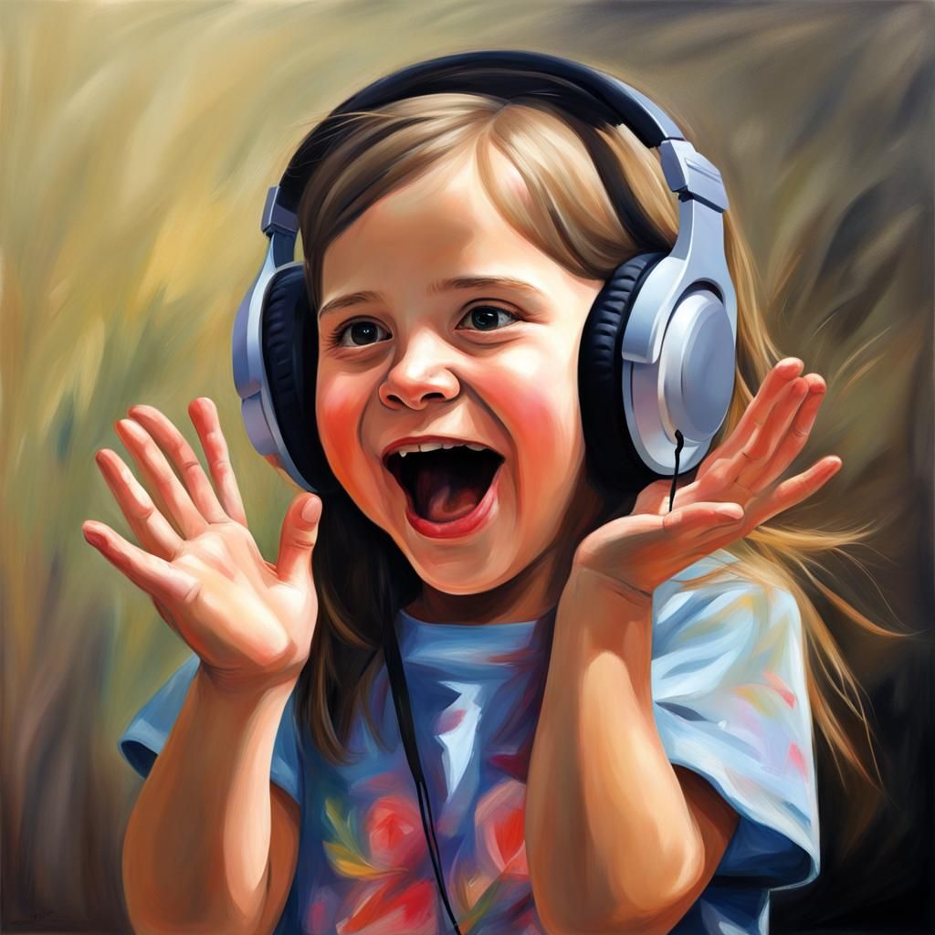 Realistic Painting of an Autistic Girl's Joy