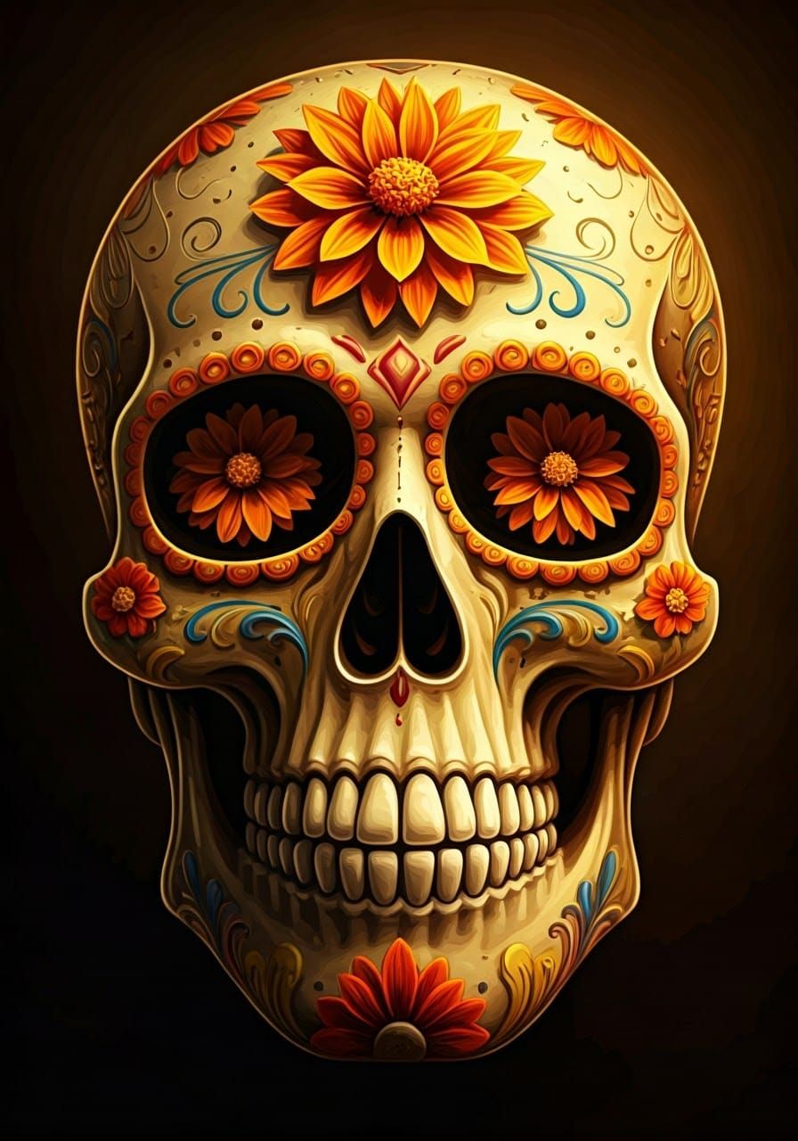 Vibrant Sugar Skull Art for Dia de los Muertos