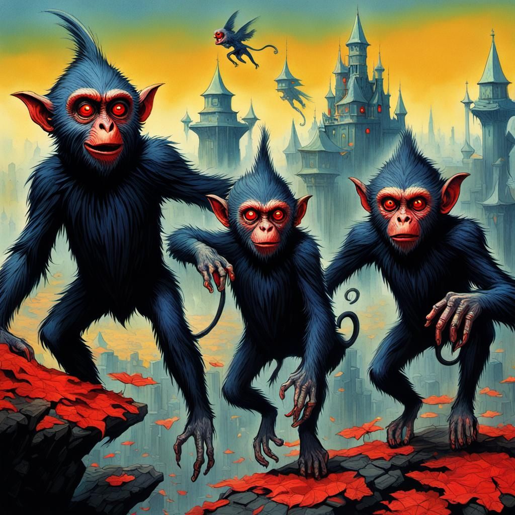 Terrifying Steampunk Flying Monkeys in Retro-Futuristic Fant...
