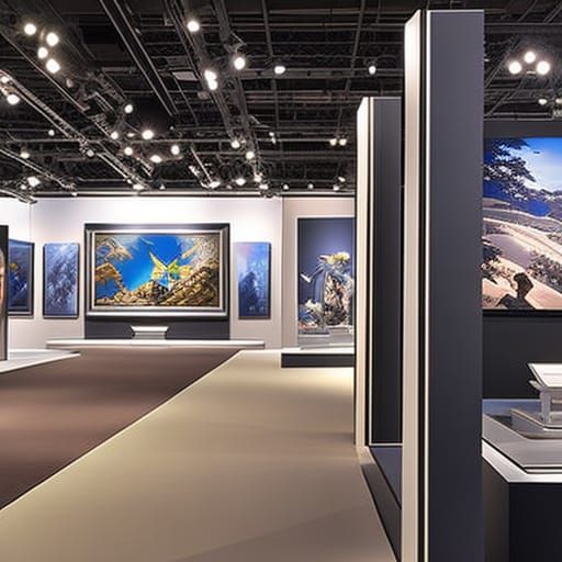 Museum 3D Model Exhibit in Modern Art Museum