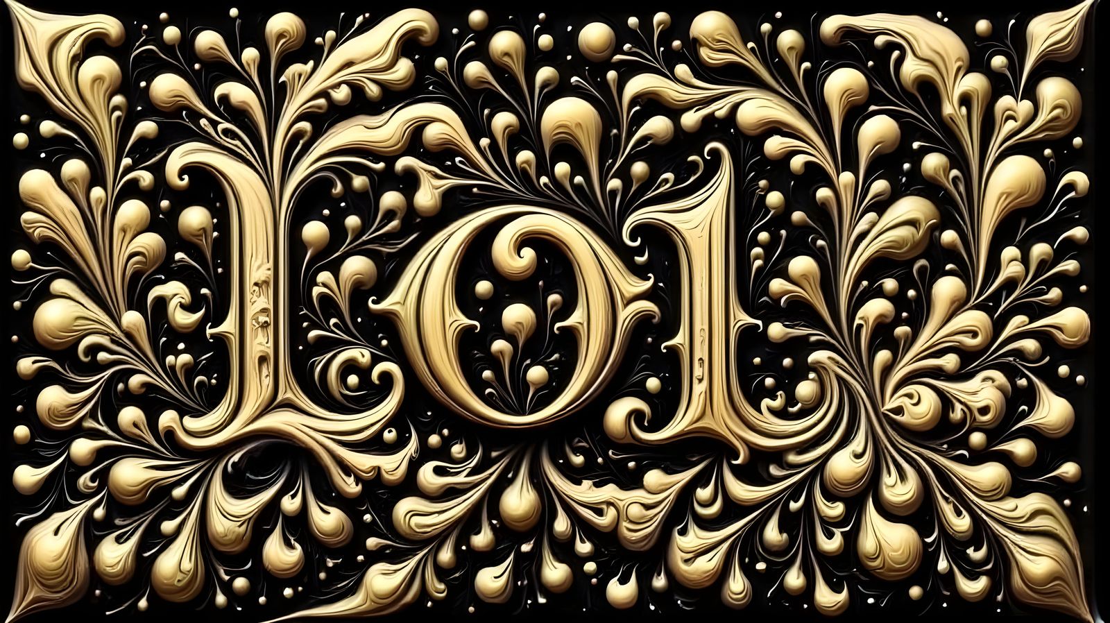 Vibrant Fluid Art Letters LOL in Bold Design