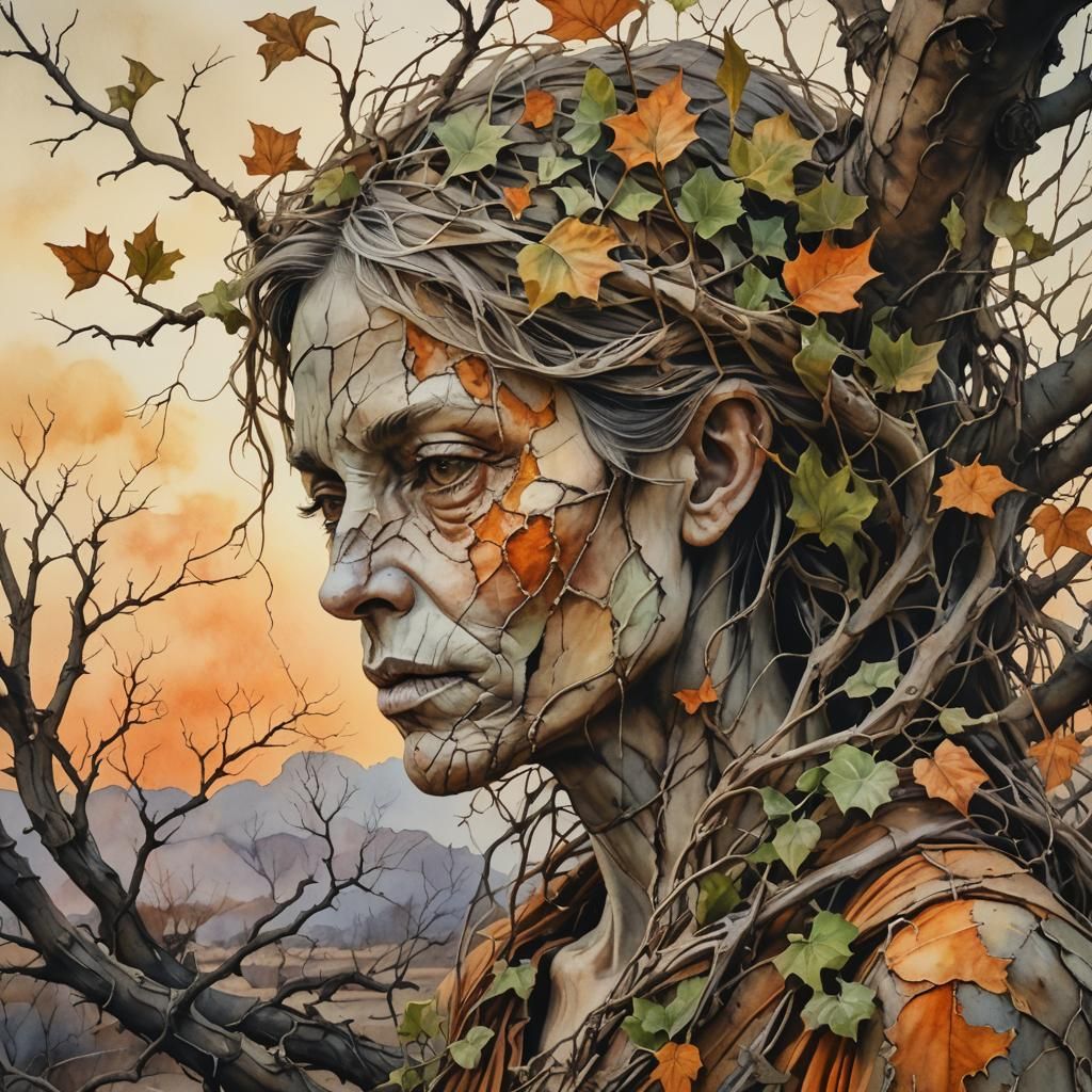 Surreal Mother Nature in Barren Wasteland