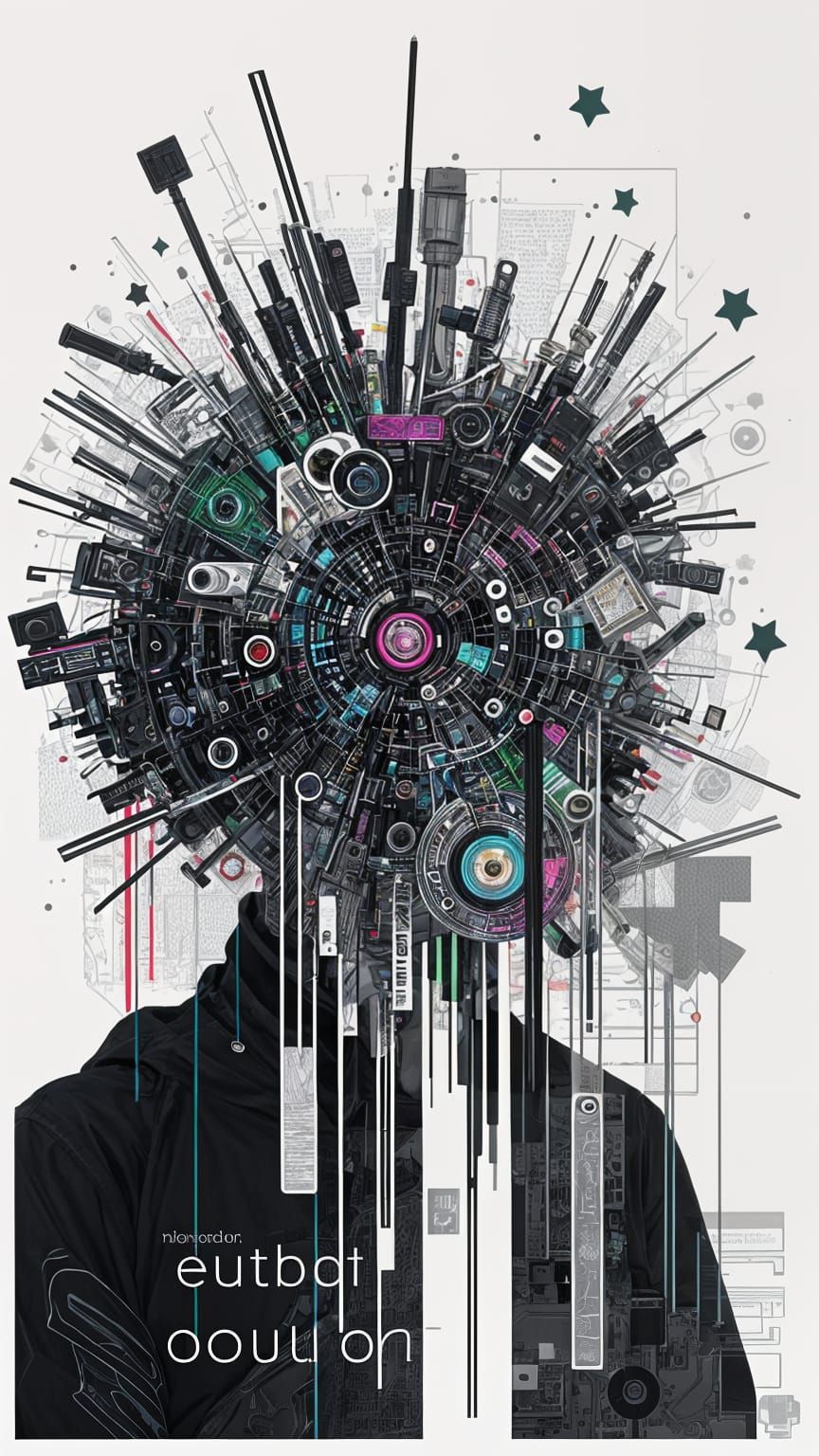 Corrupted Digital Collage: Nightmarish Layers