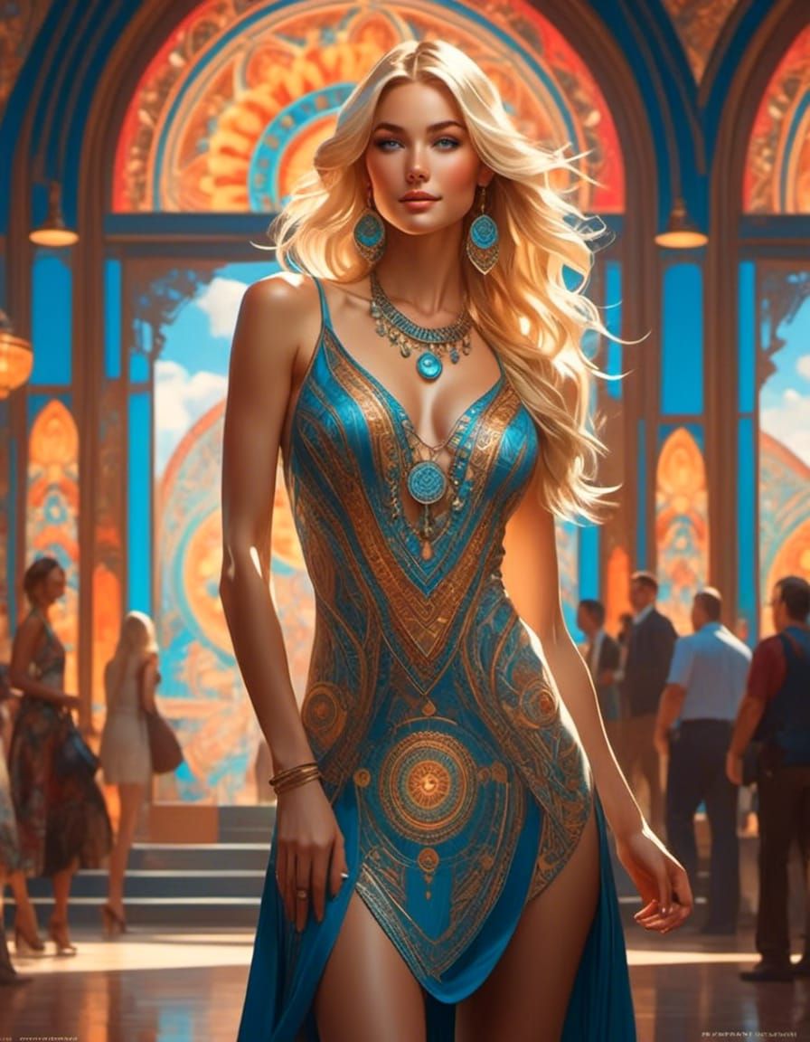 Tonight Julie is off to see a Night Café fashion show by designer "Mandala". She's looking forward to it